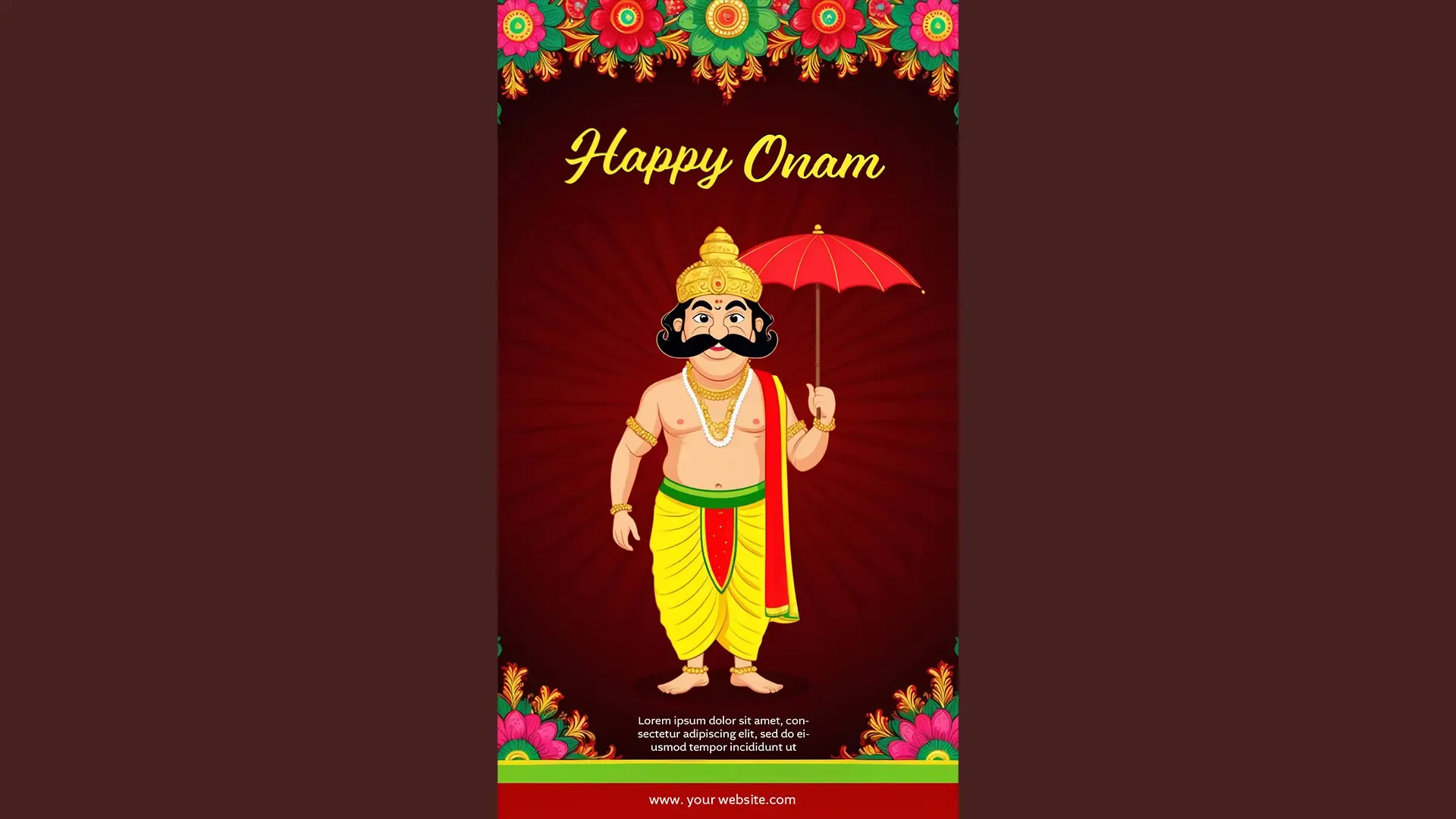 Majestic King Mahabali Onam Instagram Story for Festive Greetings